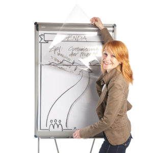 Transparent flipchart sheets sold by Neuland and inky thinking uk