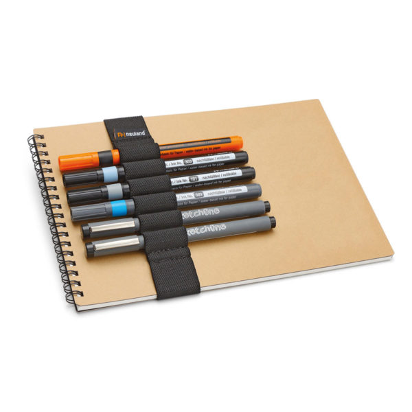 Gimmefive+1 - 6 marker elastic strap pen holder sold by Inky thinking uk
