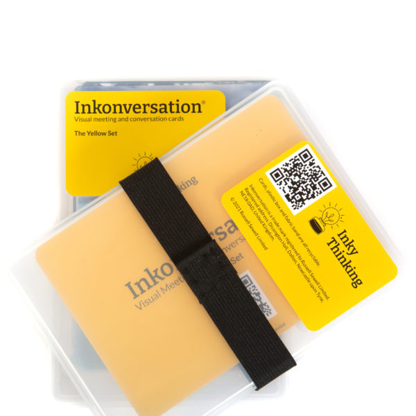 Inkonversation visual meeting facilitation cards, available via Inky Thinking Shop