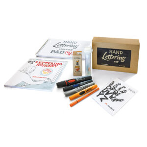 Product photo of Neuland Hand Lettering Kit with book by Heather Martinez, sold by Inky Thinking UK
