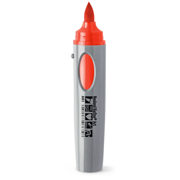 Neuland BigOne Art Brush Nib marker pen, sold by Inky Thinking UK. red orange.